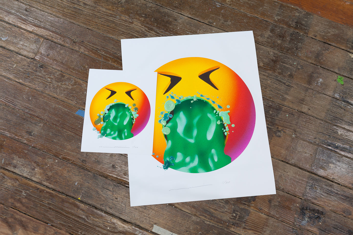 8x10 Cursed Emoji 11 Hand-Embellished Print